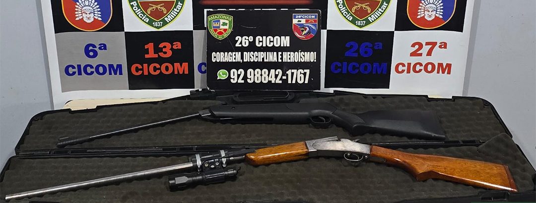 Polícia apreende duas armas de fogo durante patrulhamento, na zona norte