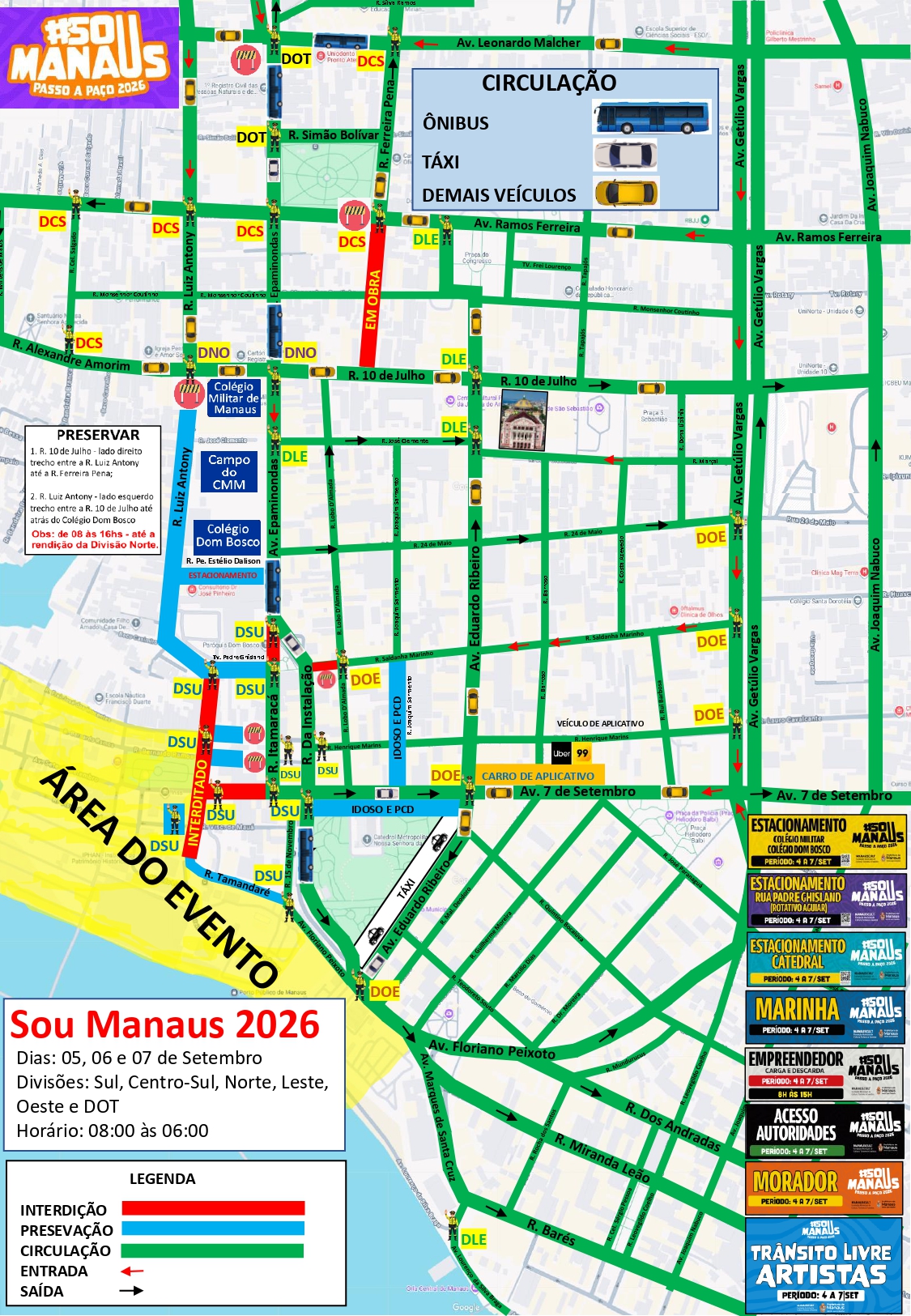 SouManaus Passo a Paço 2026 terá com reforço de frotas e interdições estratégicas no trânsito