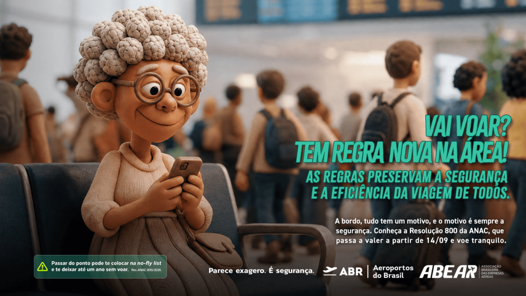 Campanha alerta passageiros sobre atos de indisciplina em voos e aeroportos